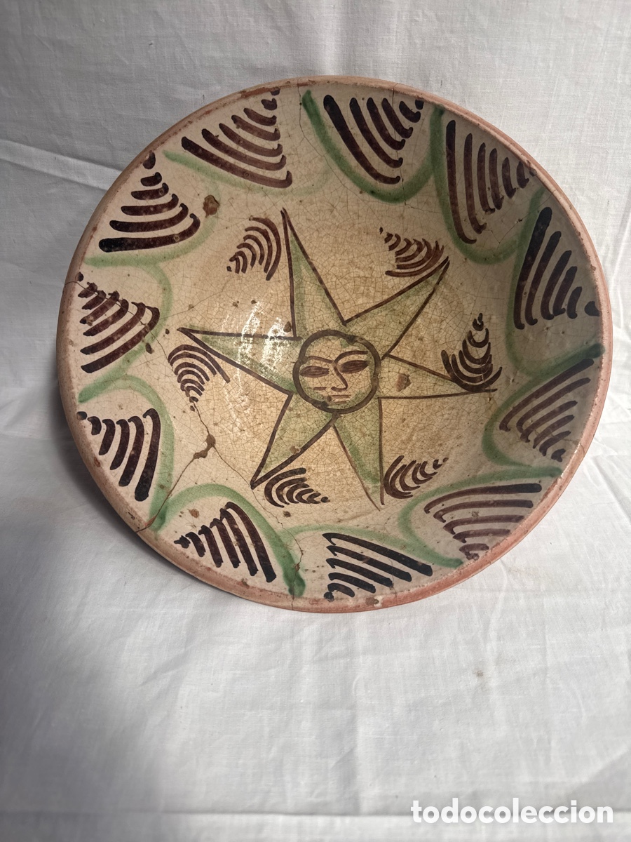 Antiques: Cuenco en cer&aacute;mica verde y manganeso de Teruel s XIX