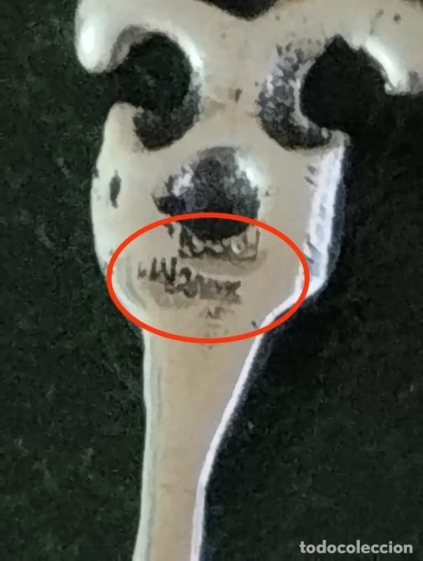 Antig&uuml;edades: Cuchara de plata 0.925 con angelote. - Foto 8