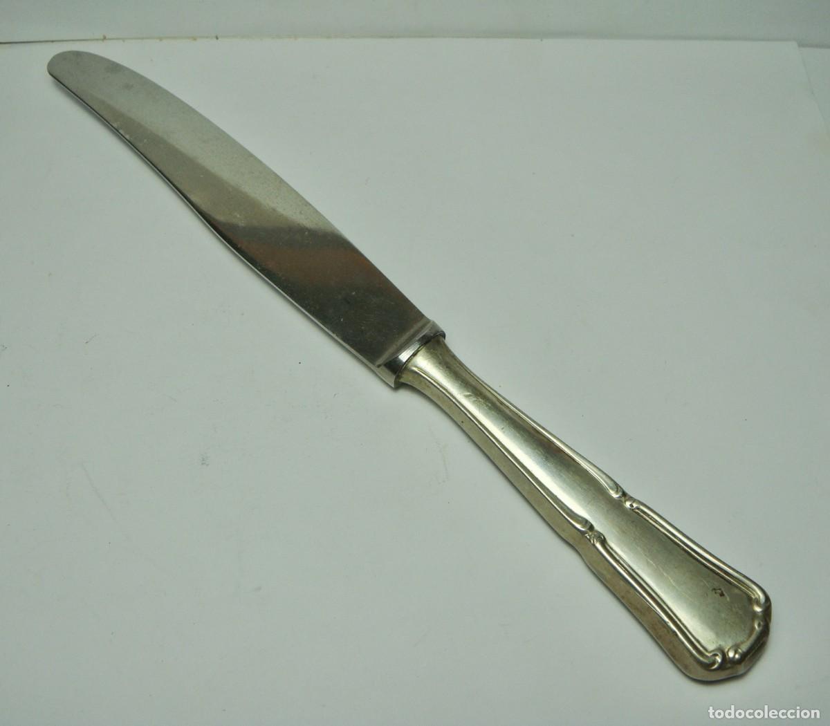 Antig&uuml;edades: Cuchillo de mesa con mango de plata y hoja de acero &middot; ca. 1920&ndash;1950