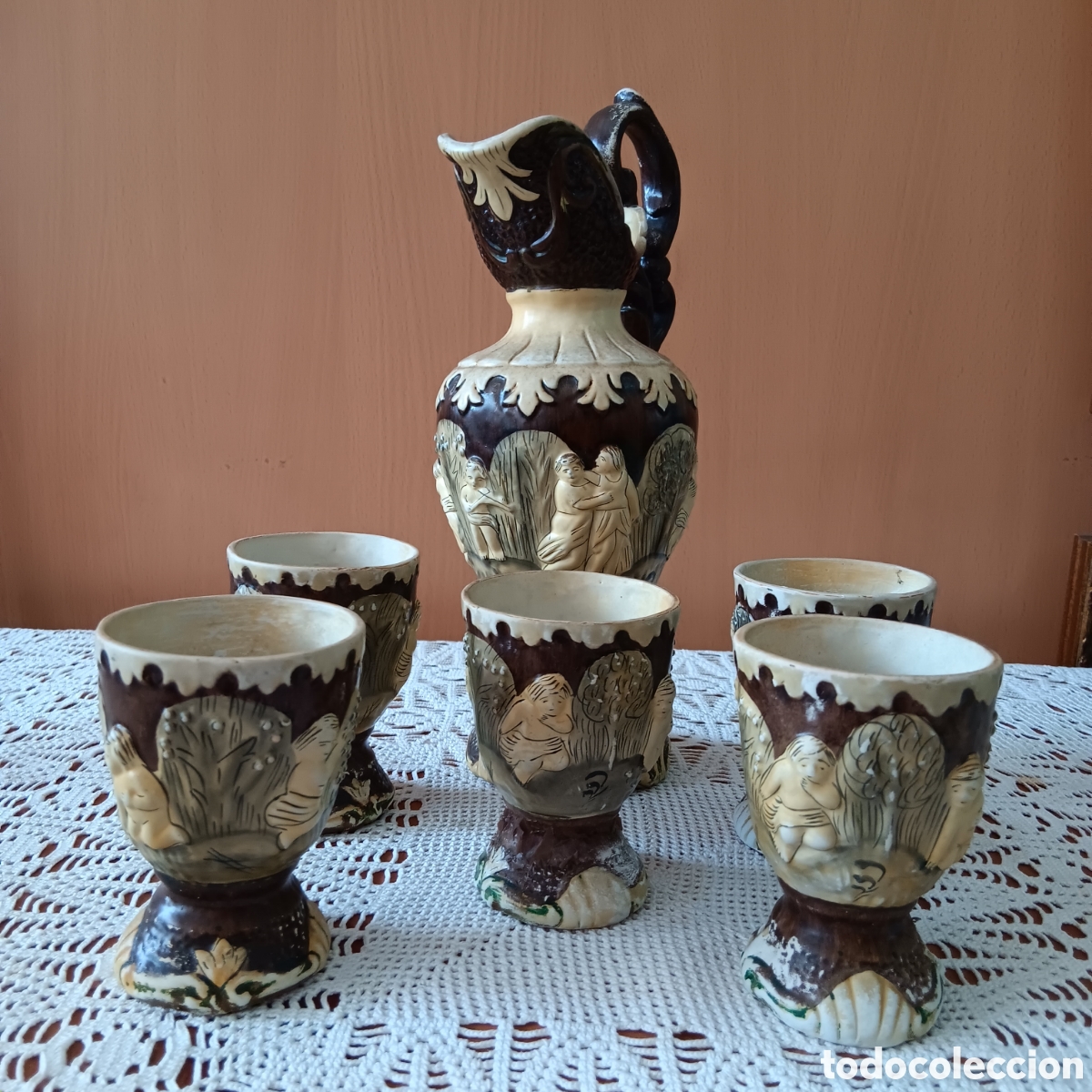 Antig&uuml;edades: JARRA CON 5 COPAS ARTUDEN - Foto 2