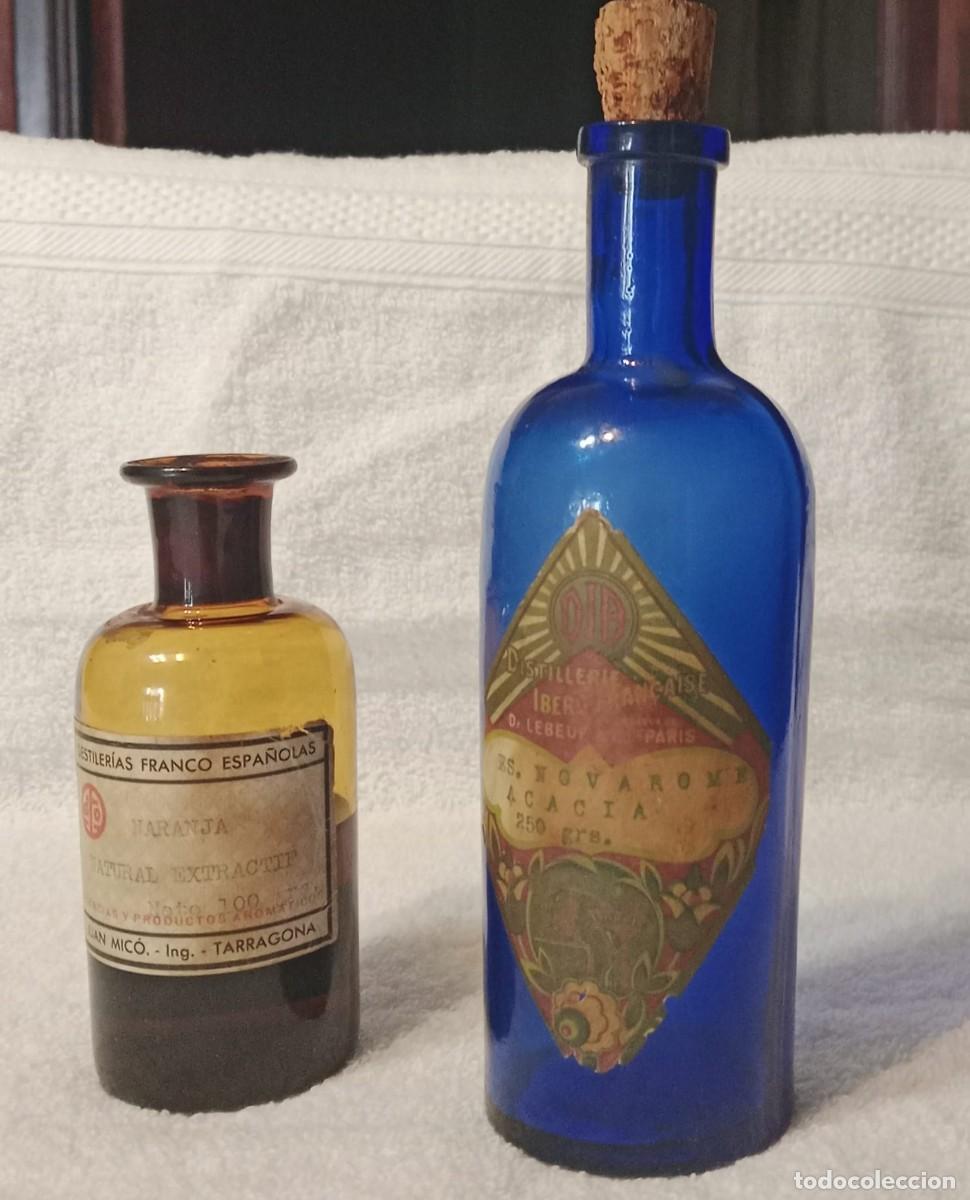 Antig&uuml;edades: MUY ANTIGUOS FRASCOS DE FARMACIA, CON ETIQUETAS, CON TAPONES DE CORCHO ORIGINALES