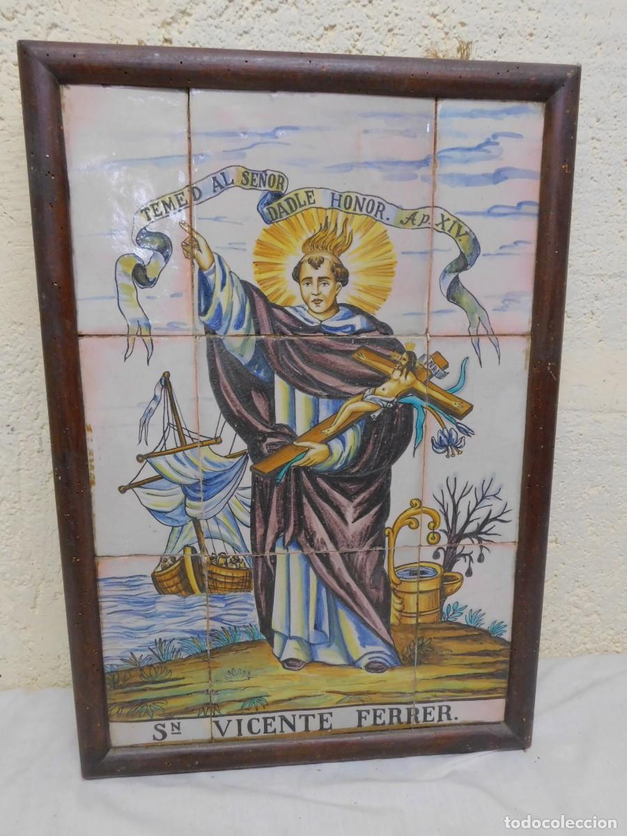 Antiques: RETABLO CER&Aacute;MICO RELIGIOSO - SAN VICENTE FERRER