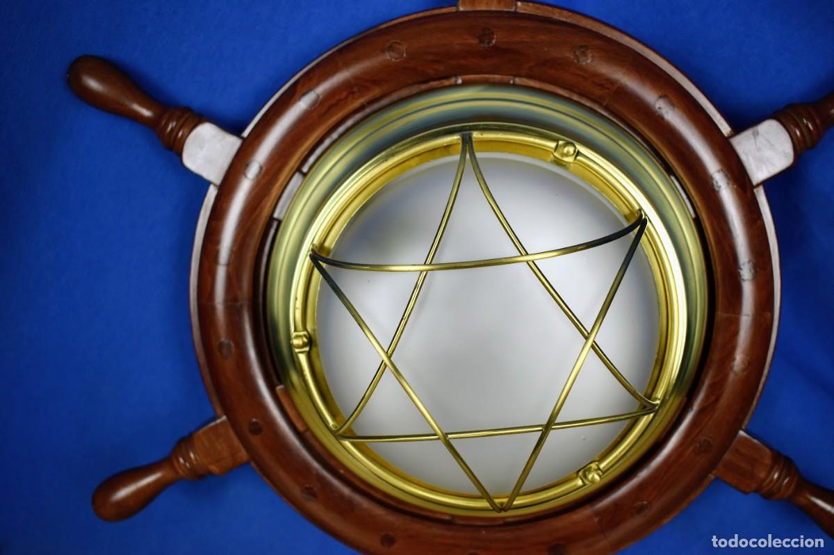 Antig&uuml;edades: Original aplique tim&oacute;n de barco en madera - Foto 2