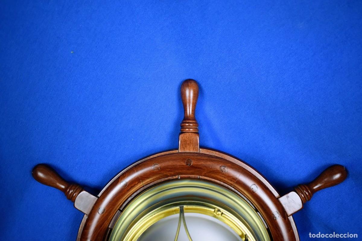 Antig&uuml;edades: Original aplique tim&oacute;n de barco en madera - Foto 3