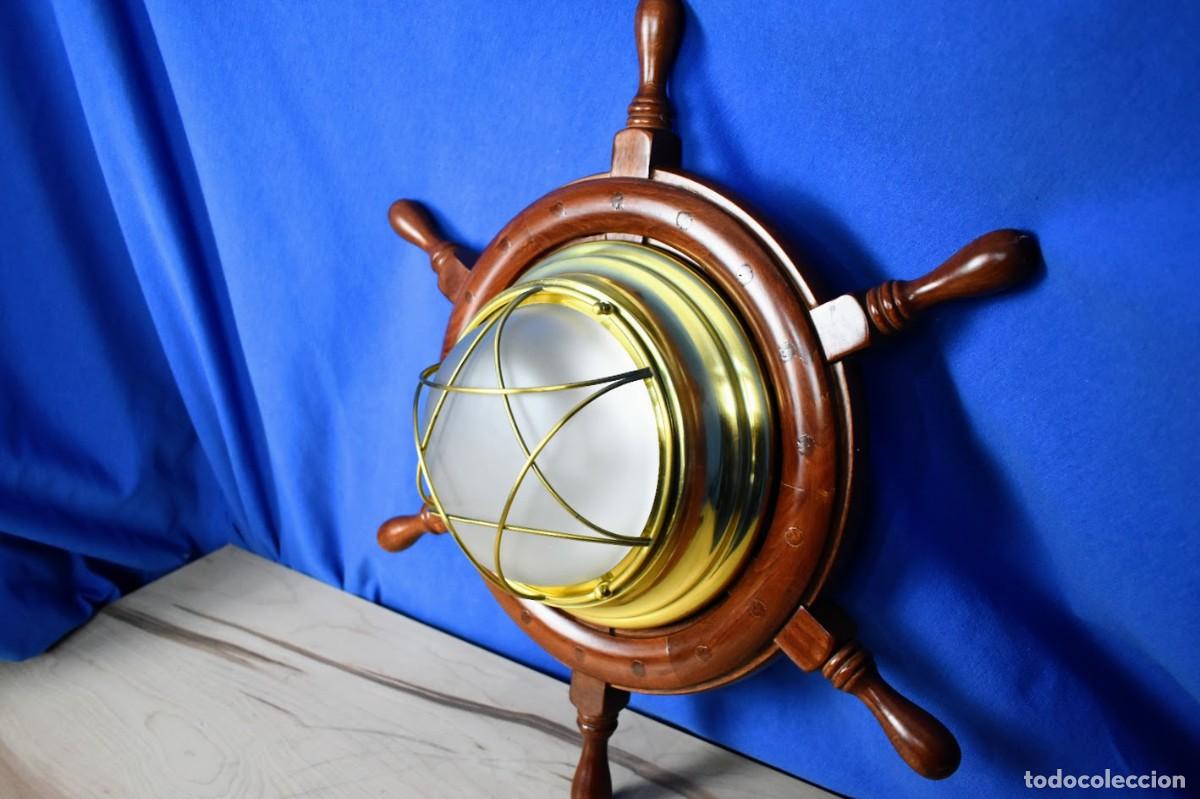 Antig&uuml;edades: Original aplique tim&oacute;n de barco en madera - Foto 5
