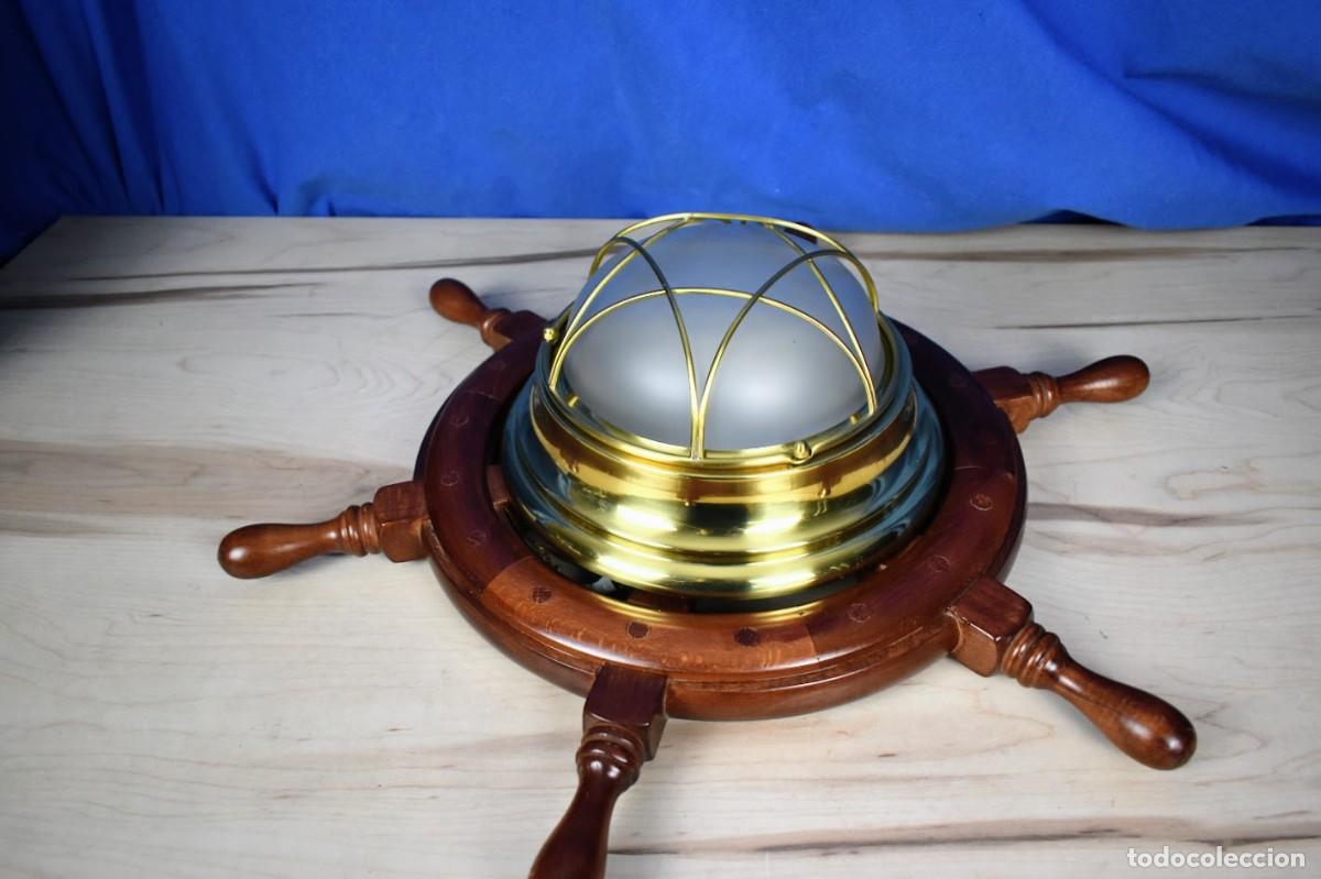 Antig&uuml;edades: Original aplique tim&oacute;n de barco en madera - Foto 6