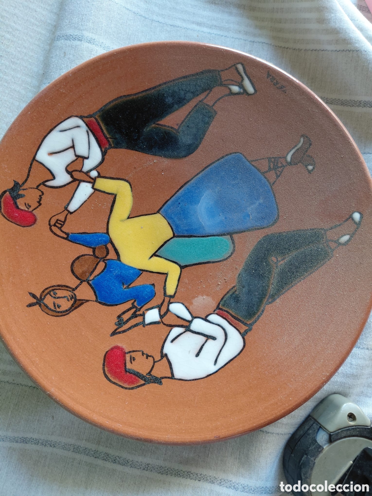 Antig&uuml;edades: Plato de ceramica vintage Josep Yerra