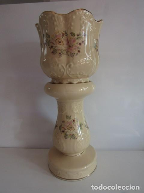 Antig&uuml;edades: PRECIOSO JUEGO DE PEDESTAL Y TIESTO PORCELANA MARYLEIGH POTTERY INGLATERRA - 40 CM ALTO