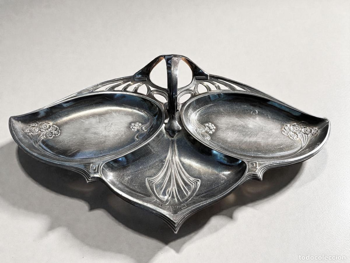 Antiquit&eacute;s: Bandeja de metal plateado modelo de WMF Art Nouveau