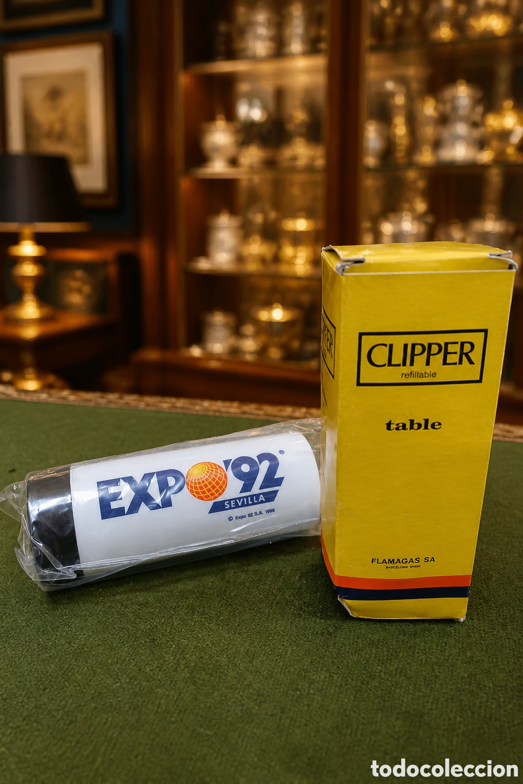 Antig&uuml;edades: MUY RARO CLIPPER TABLE EXPO SEVILLA 1992. NUEVO EN CAJA ORIGINAL. LA CAJA CON DESGASTE POR ANTIG&Uuml;EDA