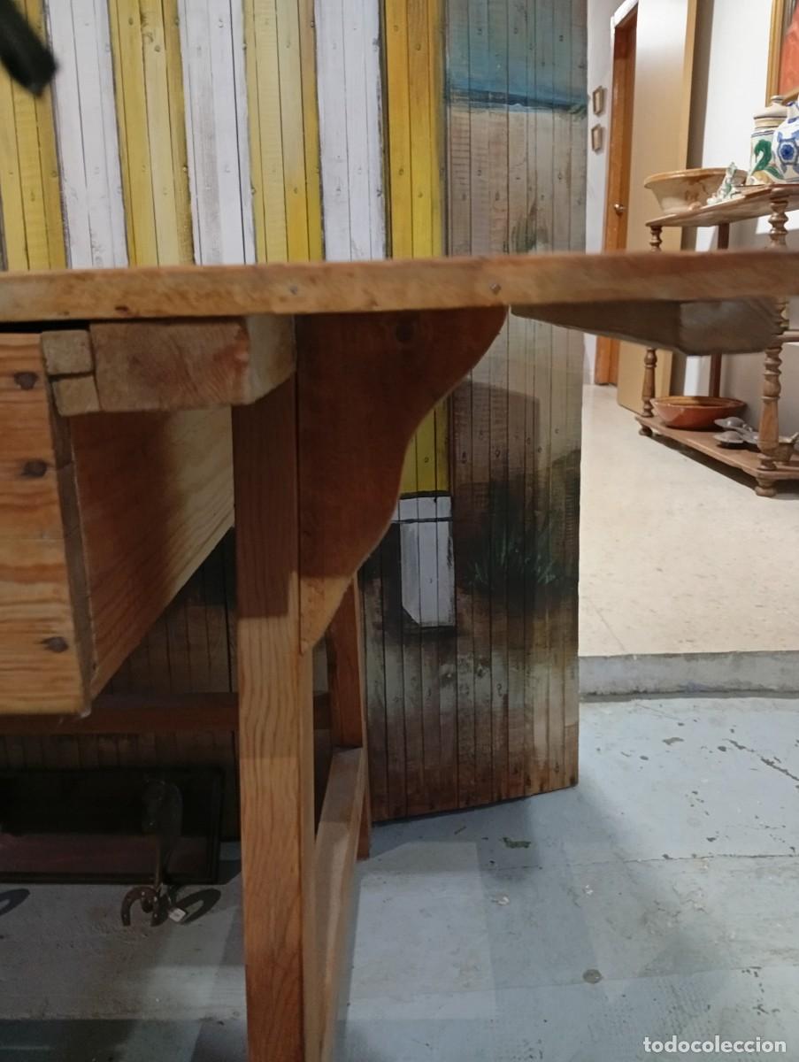 Antig&uuml;edades: Mesa tocinera r&uacute;stica antigua de grandes dimensiones. - Foto 12