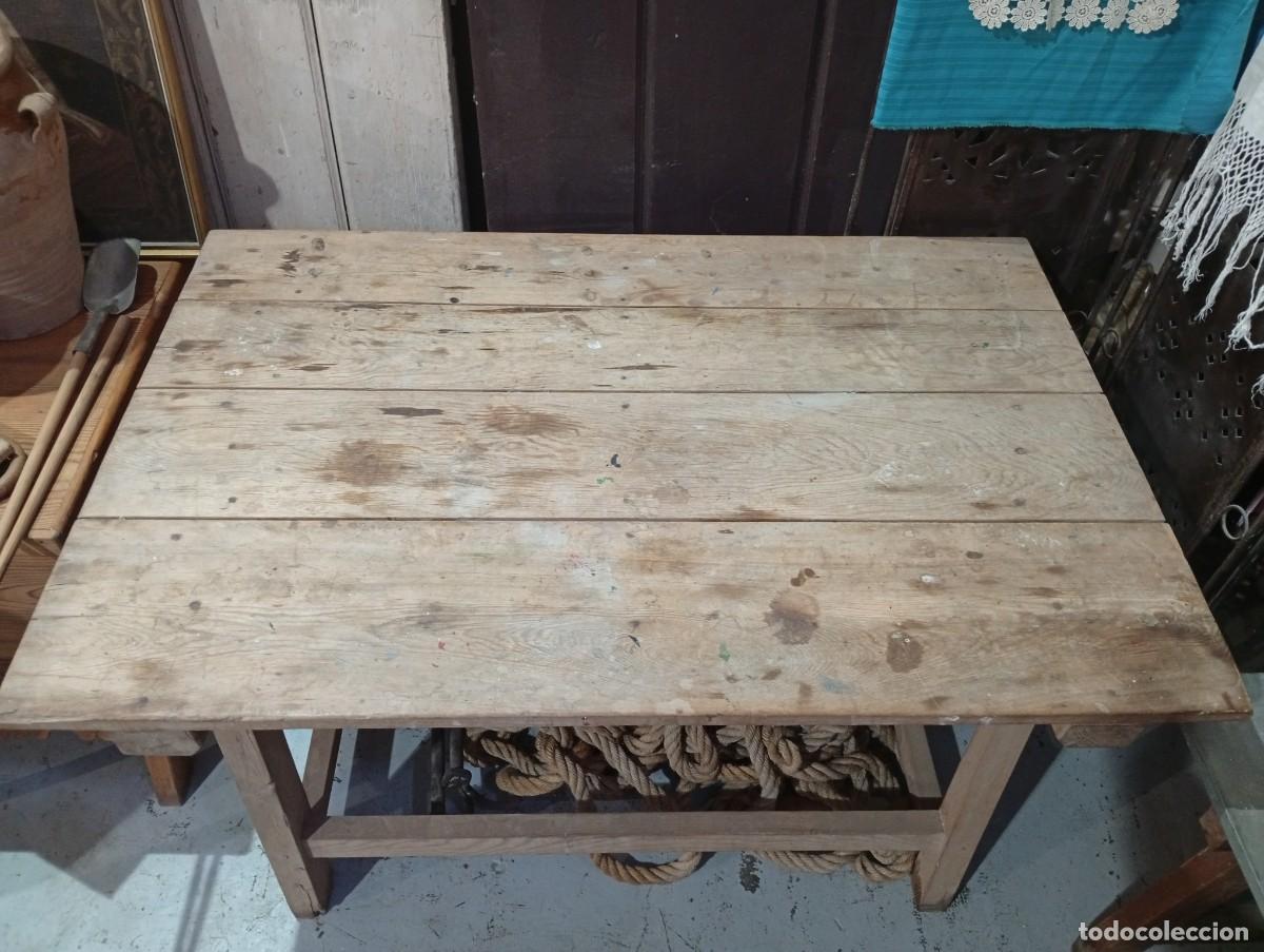 Antig&uuml;edades: Mesa rustica de grandes dimensiones. Siglo XIX. - Foto 4