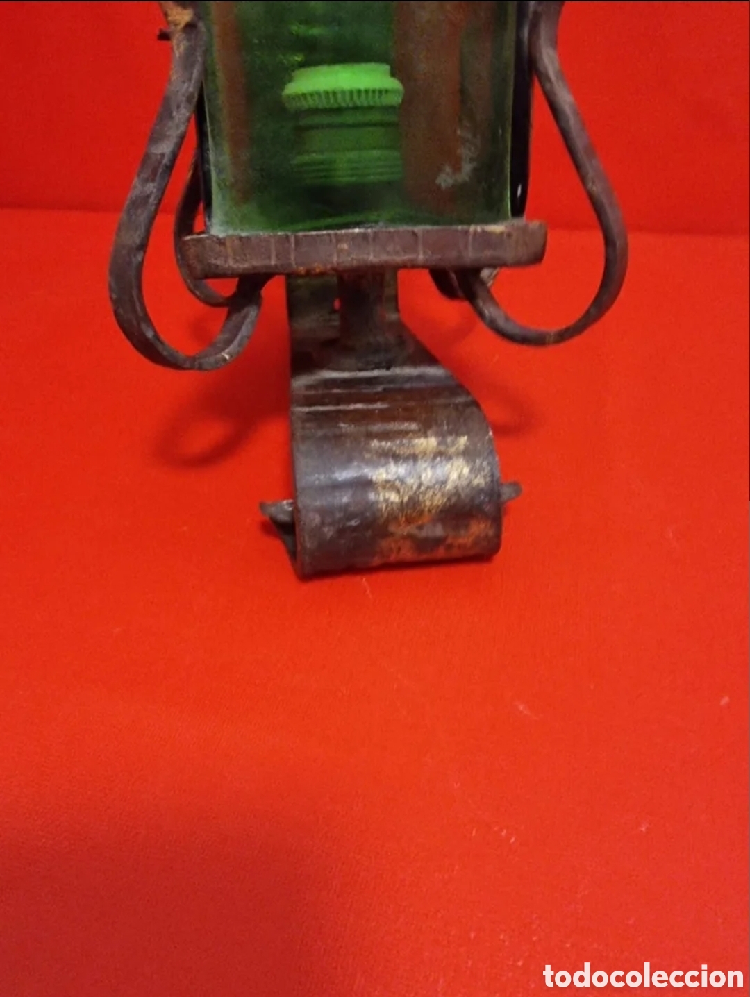 Antig&uuml;edades: Aplique de pared estilo rustico, con cristal verde - Foto 4