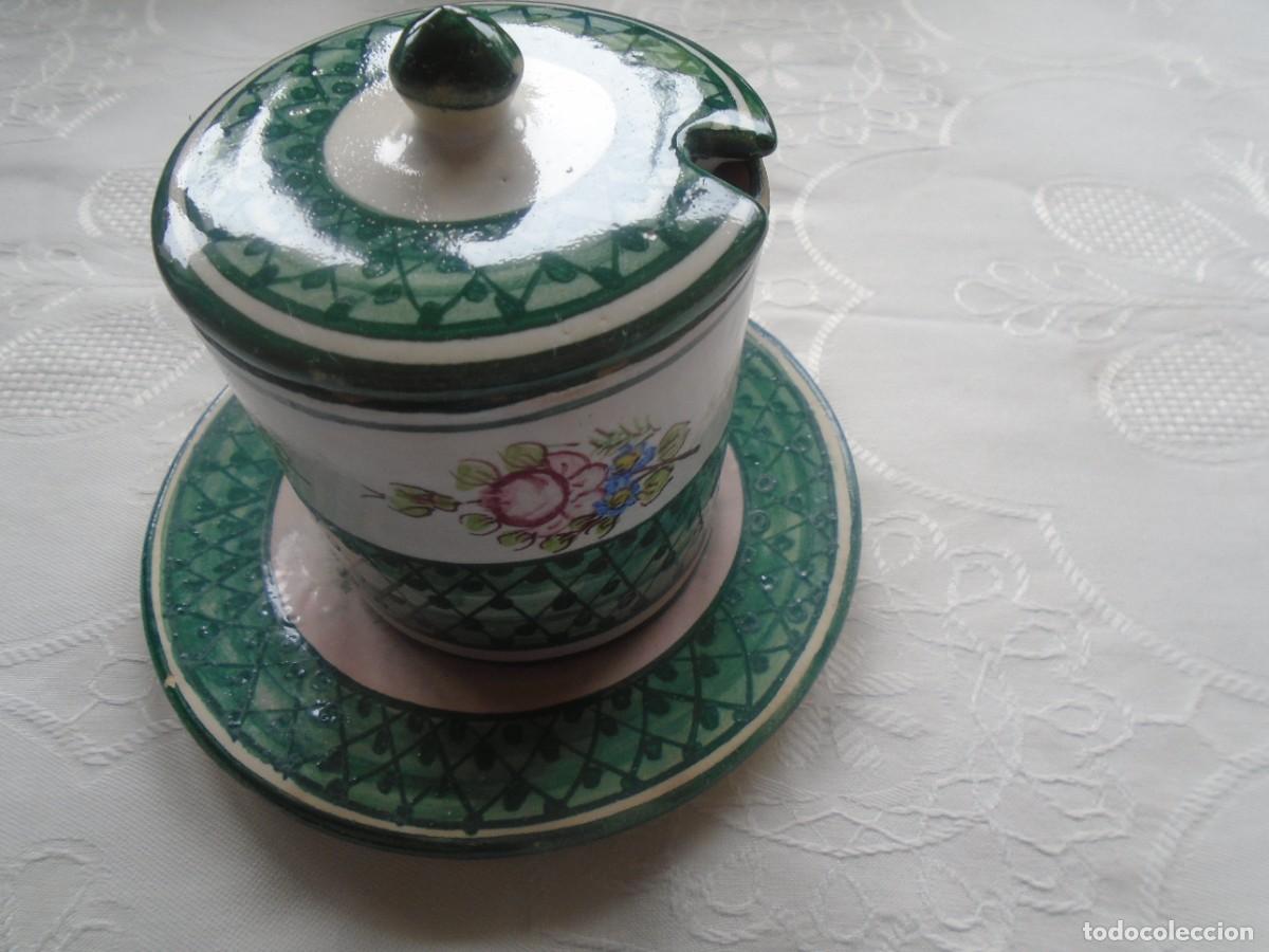 Oggetti Antichi: ANTIGUO AZUCARERO EN CERAMICA VALENCIANA BELLAMENTE PINTADO.