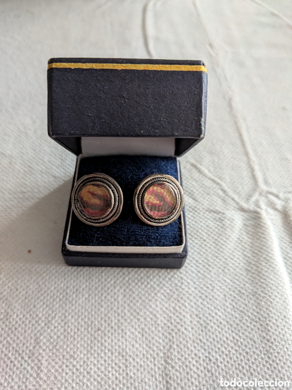 Antiques: Gemelos Antiguos Plata 950 Sellada, en su caja.
