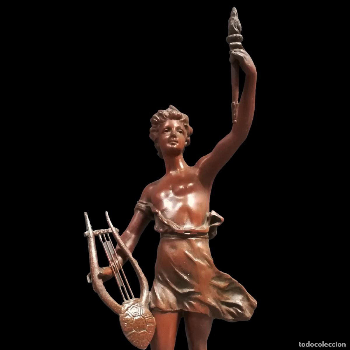 Antig&uuml;edades: CALAMINA GENIO DE LA MUSICA, FIRMADA L GUILLEMIN