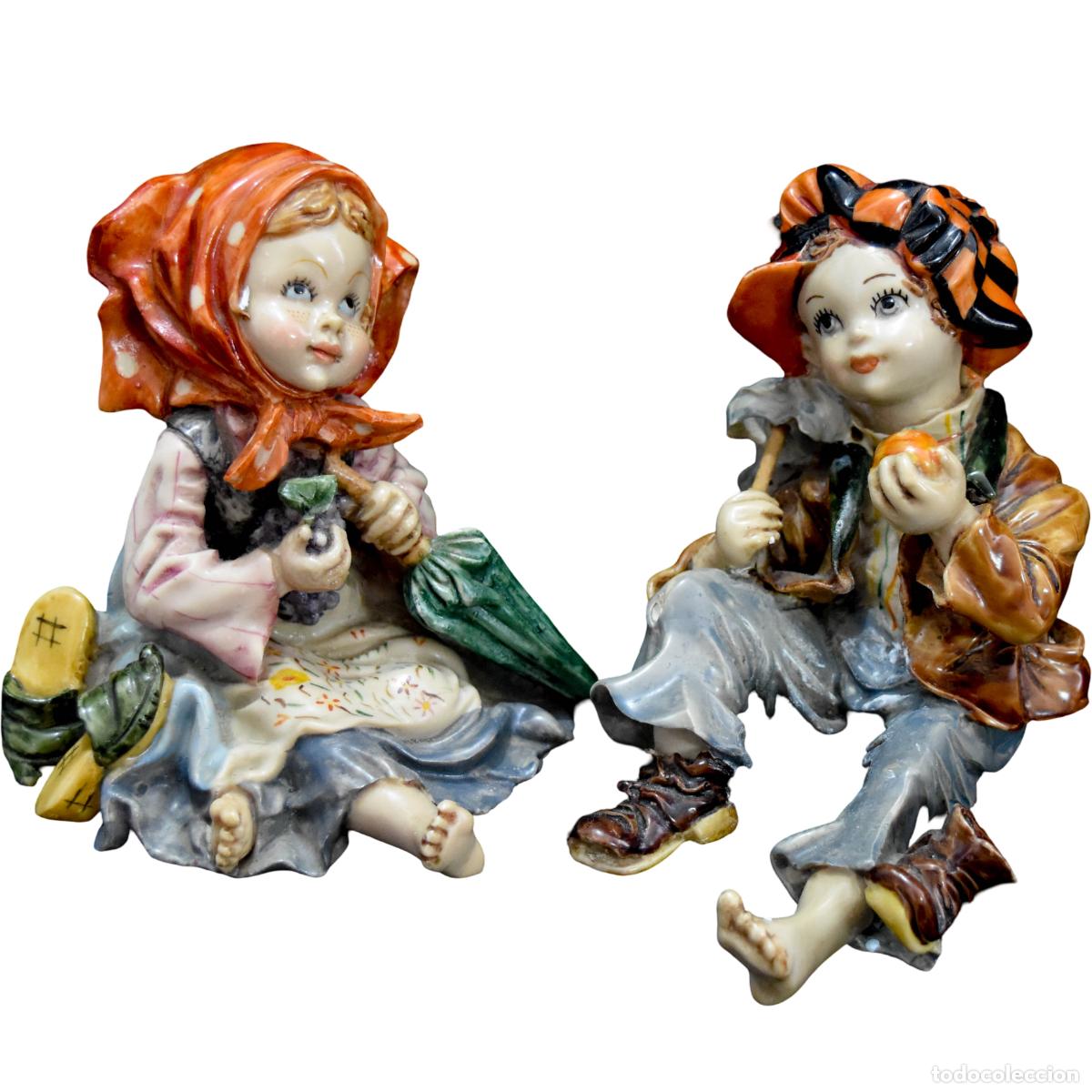 Antig&uuml;edades: Figuras de ni&ntilde;os de resina antigua