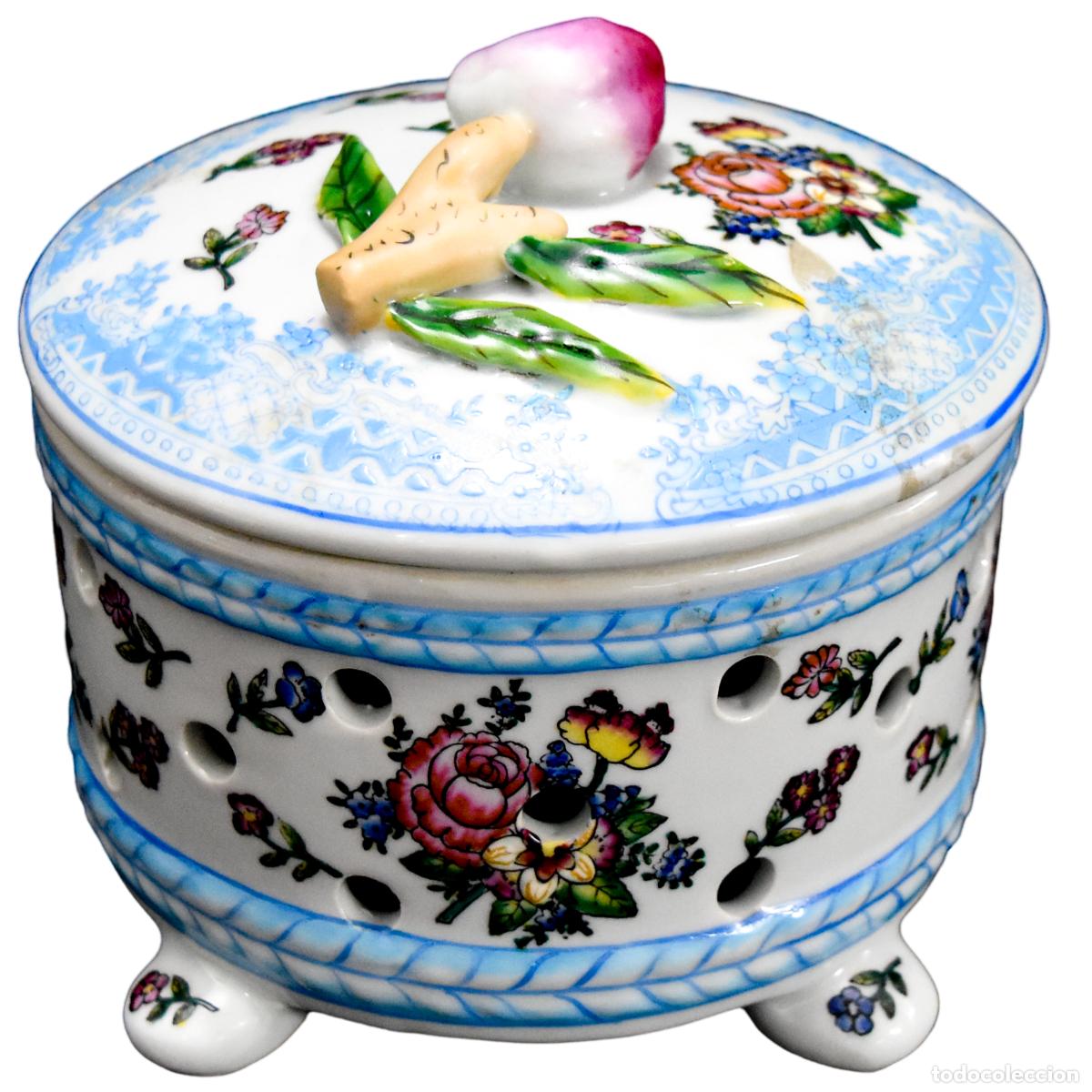 Oggetti Antichi: Caja de porcelana china pintada a mano