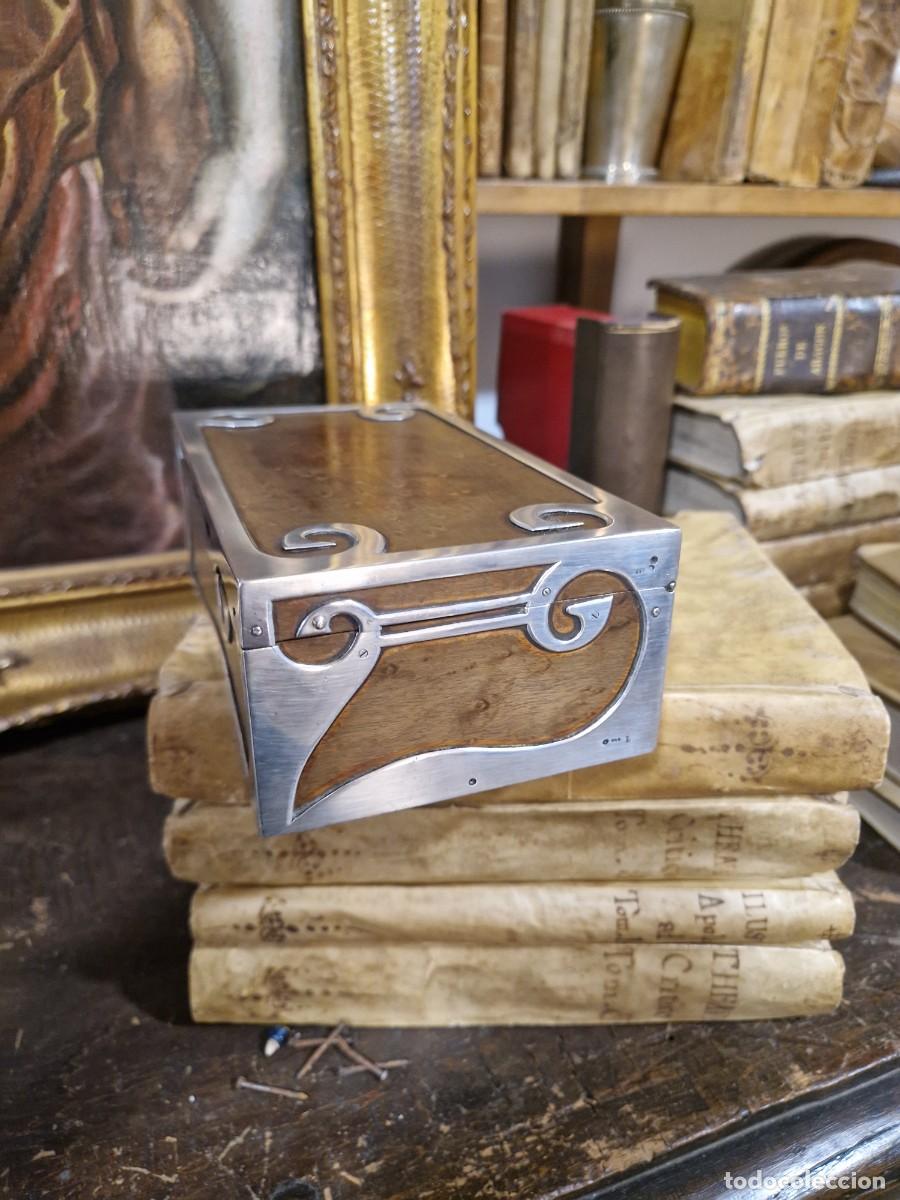 Antig&uuml;edades: Caja de Georg Adam Scheid. Plata y madera. - Foto 6