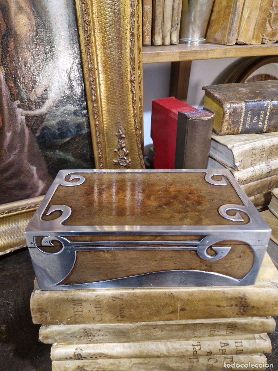 Antig&uuml;edades: Caja de Georg Adam Scheid. Plata y madera. - Foto 7