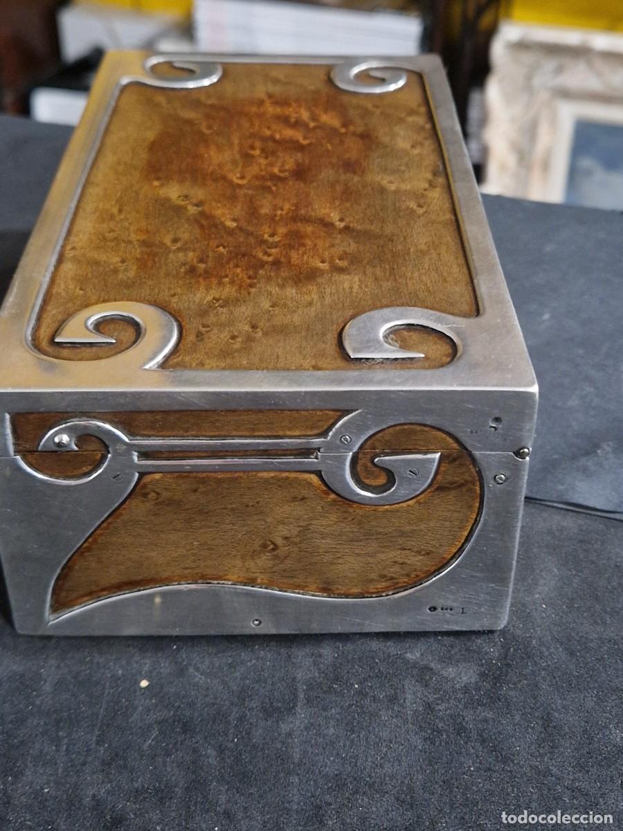 Antig&uuml;edades: Caja de Georg Adam Scheid. Plata y madera. - Foto 15