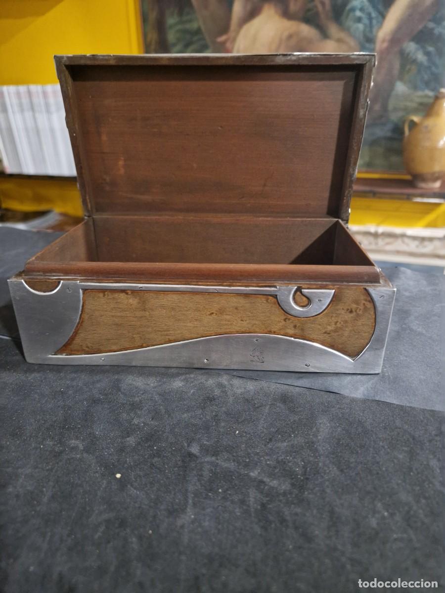 Antig&uuml;edades: Caja de Georg Adam Scheid. Plata y madera. - Foto 17