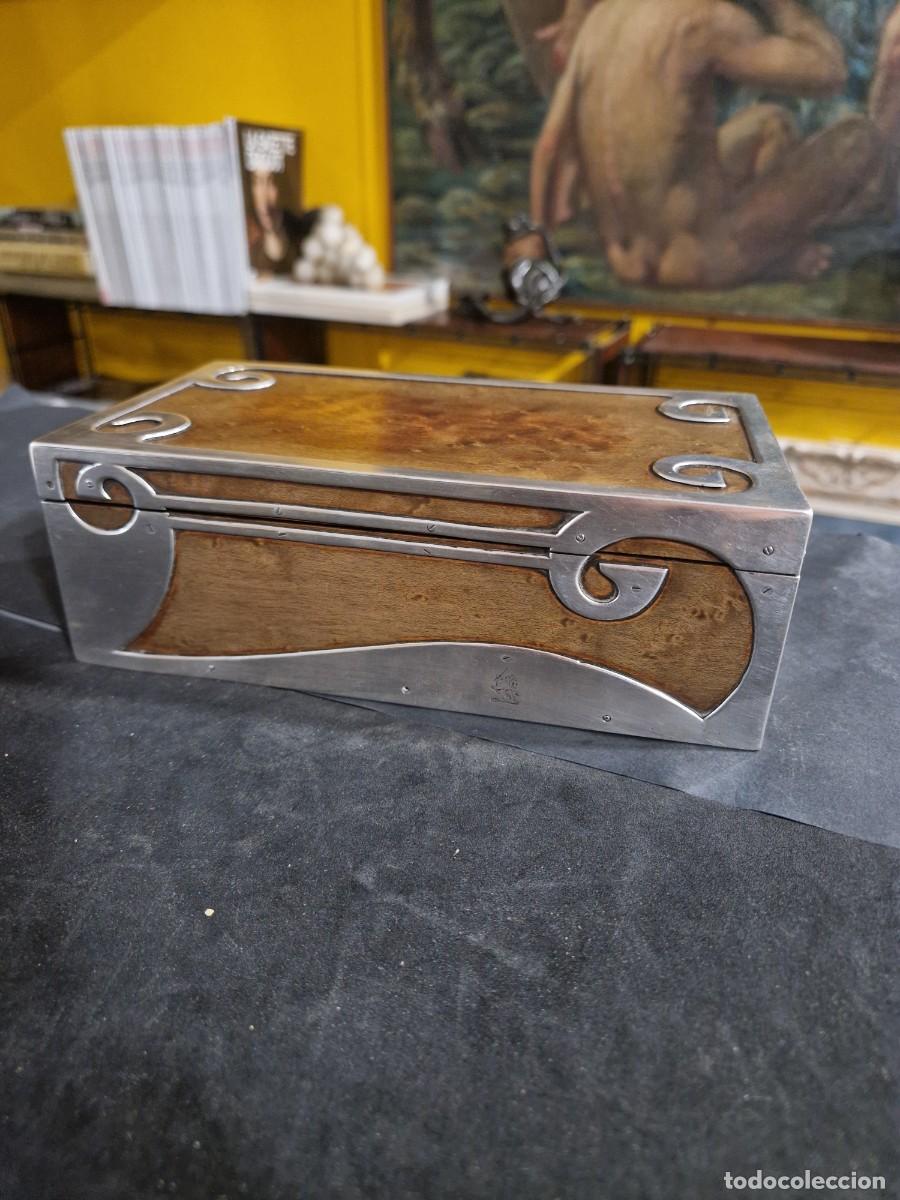 Antig&uuml;edades: Caja de Georg Adam Scheid. Plata y madera. - Foto 19