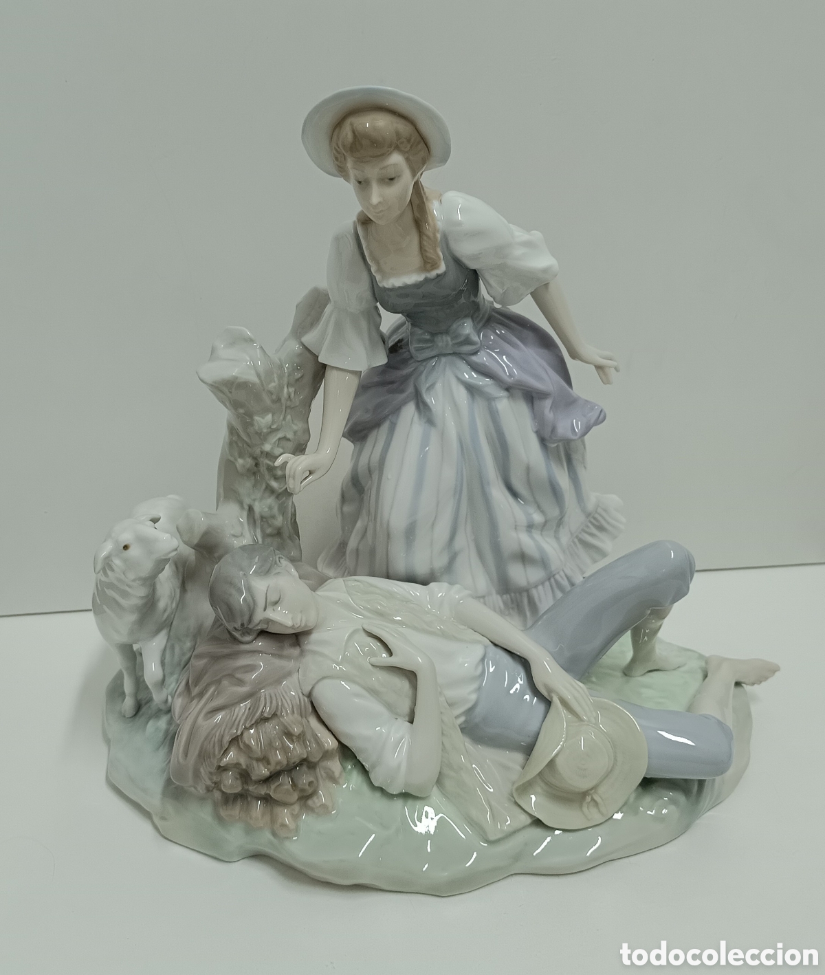 Antiquit&eacute;s: LLADR&Oacute; PORCELANA BRILLO - LA SIESTA PASTORAL - DE SALVADOR FURIO - A&Ntilde;O 1971