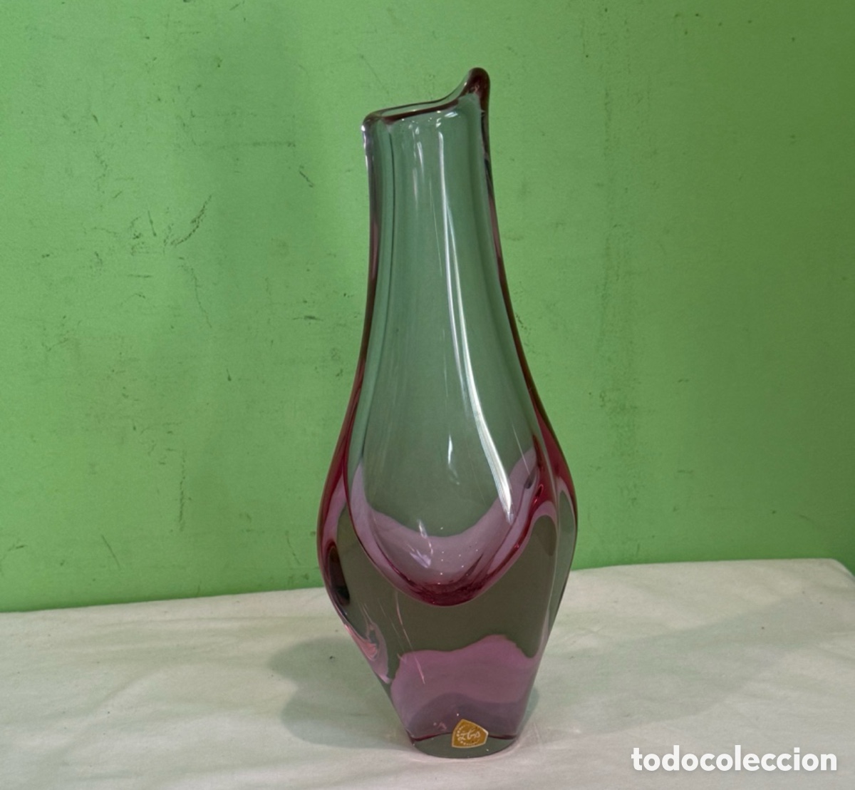 Antig&uuml;edades: Jarr&oacute;n vintage ZBS Železn&yacute; Brod Sklo cristal checo a&ntilde;os 60 Mid Century