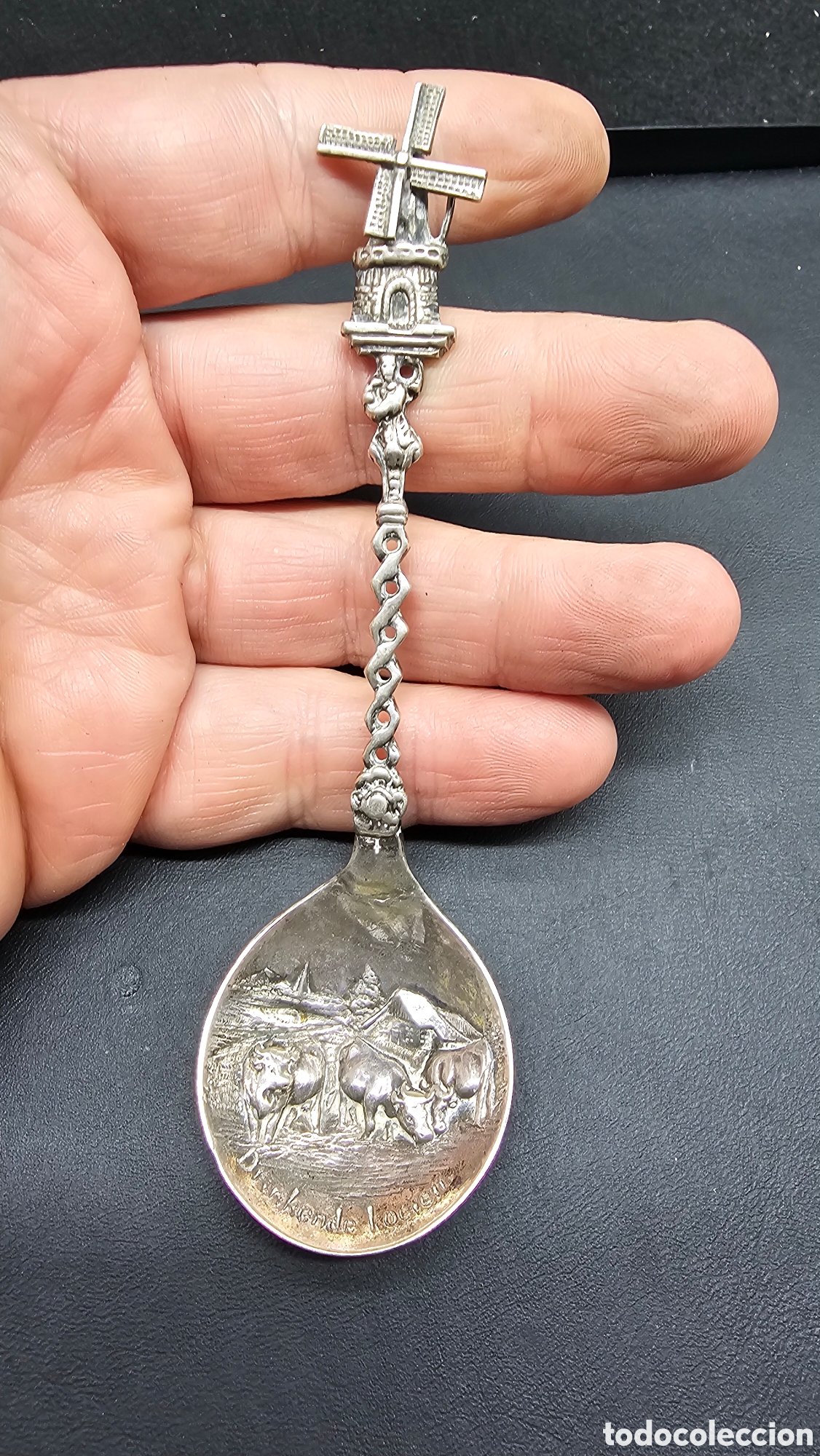 Antiques: Antigua cuchara de plata de ley