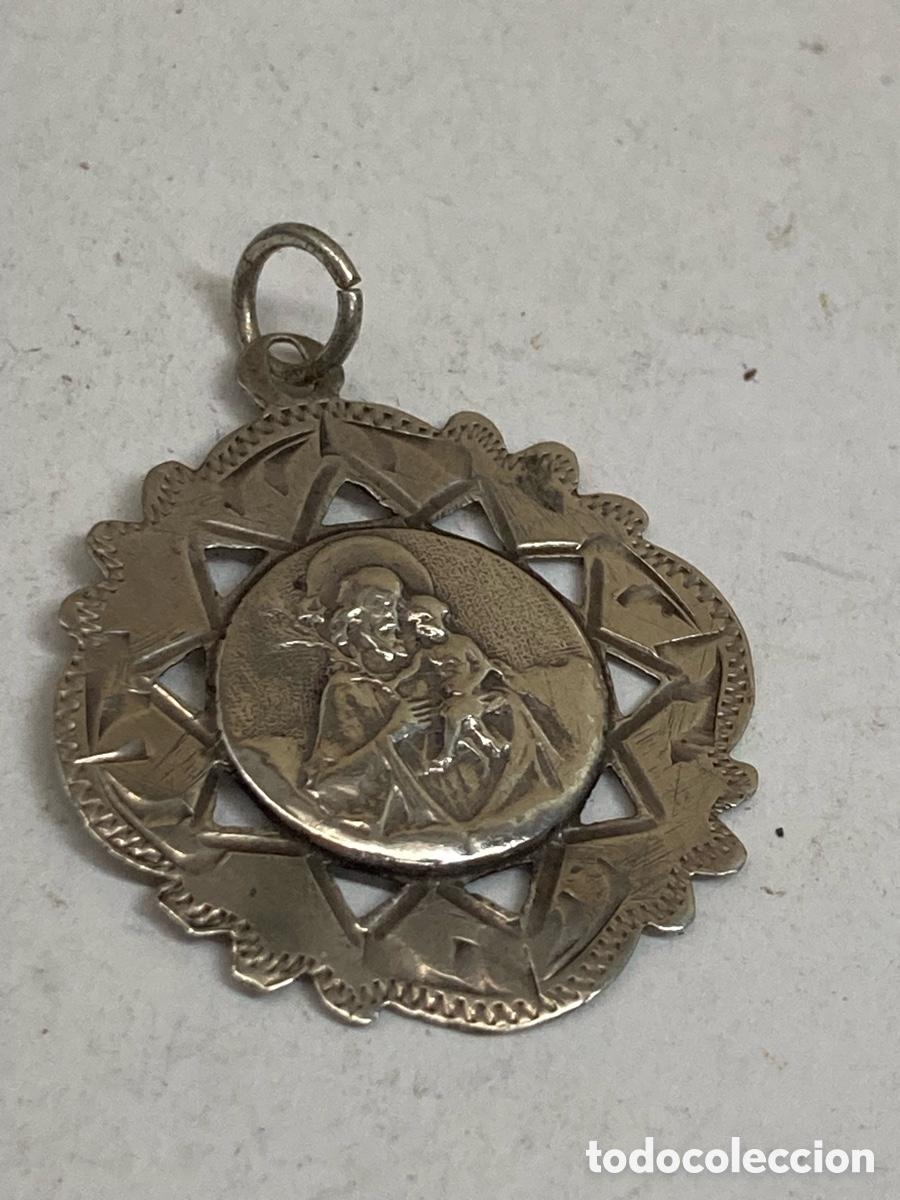 Antig&uuml;edades: Medalla de plata religiosa C586 - Foto 1