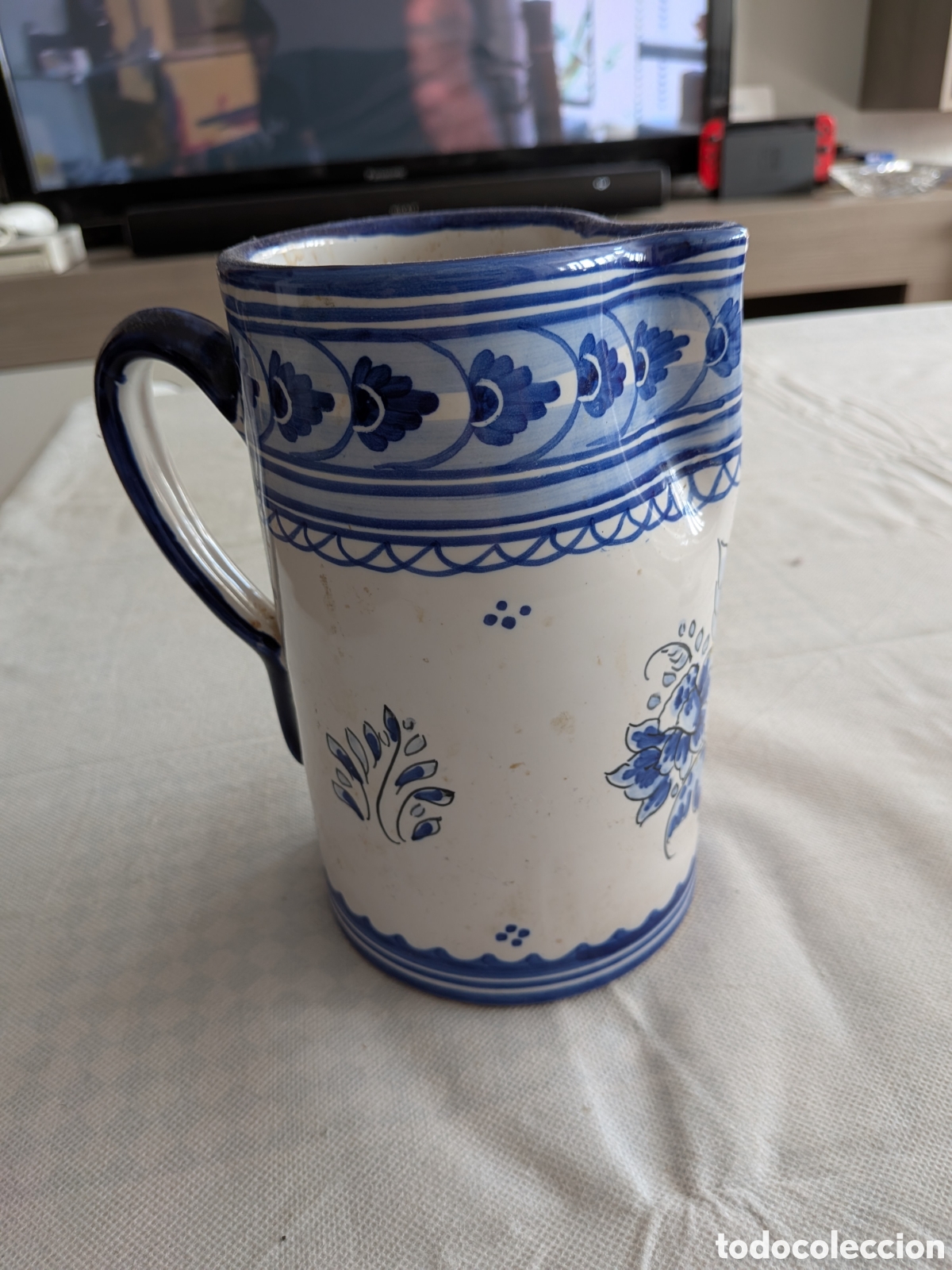 Antig&uuml;edades: Jarra cer&aacute;mica Talavera antigua