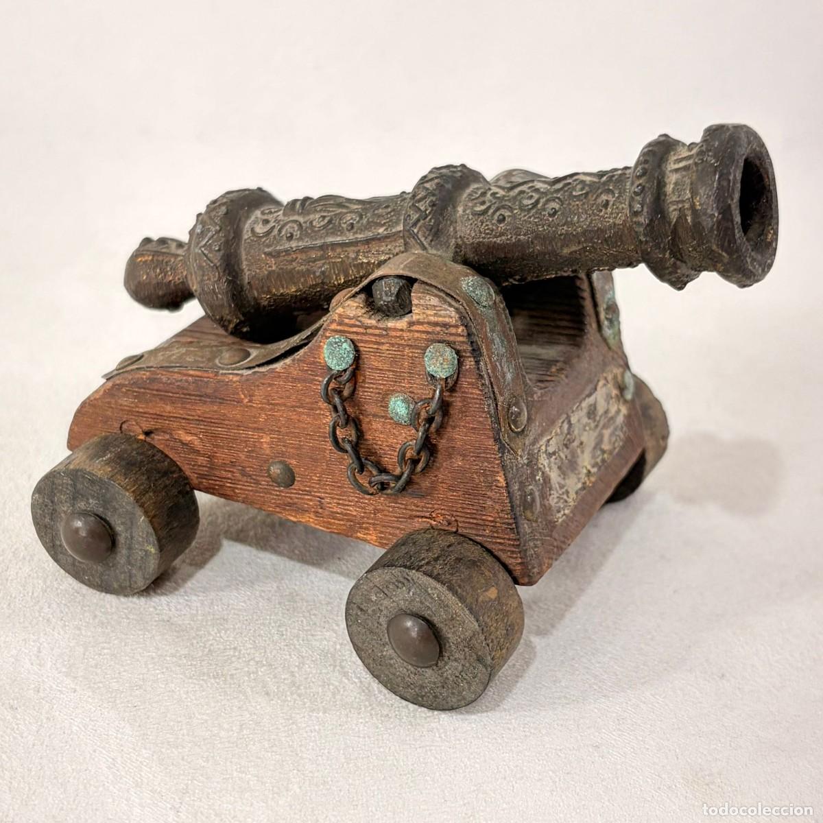 Antiguidades: REPLICA CA&Ntilde;ON MINIATURA - MADER + METAL - 7 X 7 X 7 CM