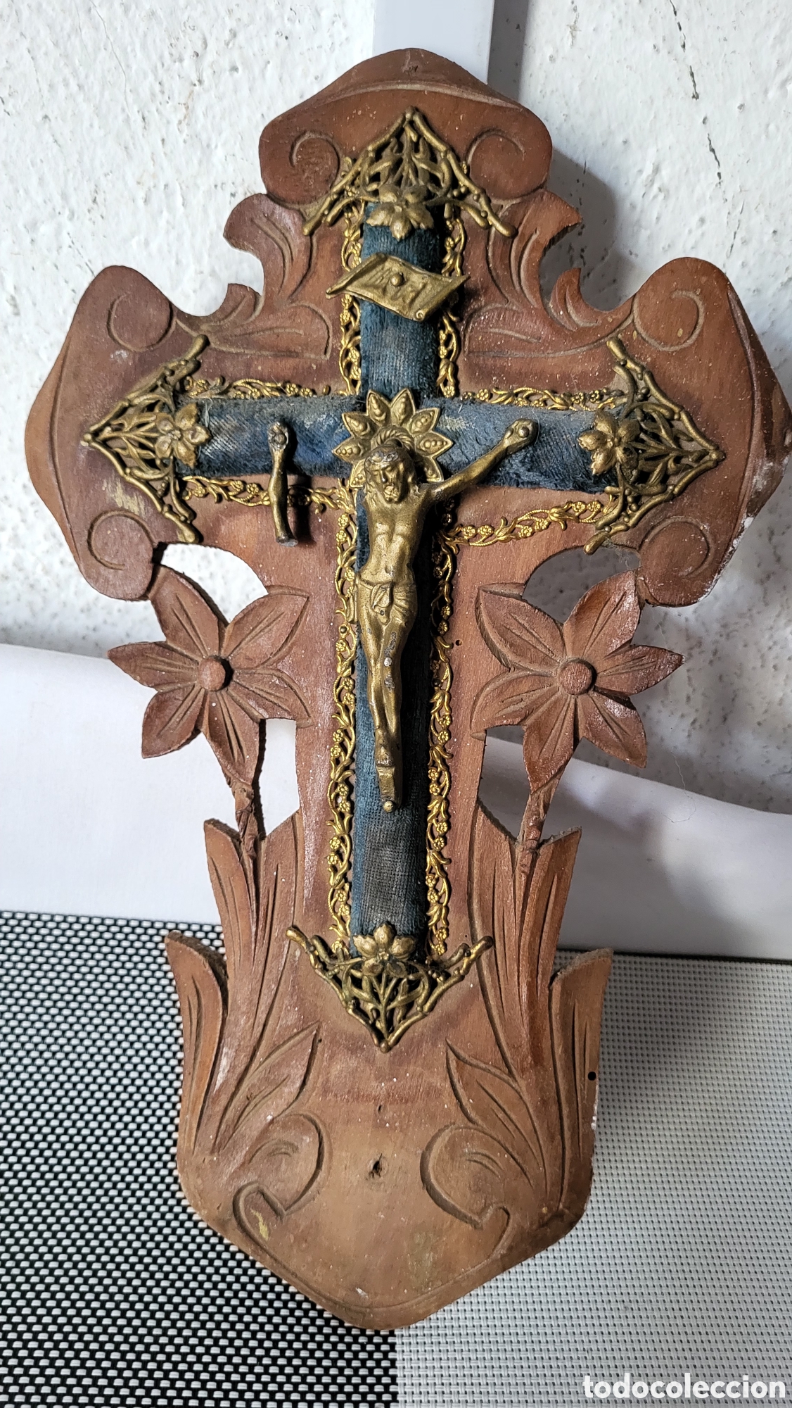 Antig&uuml;edades: Crucifijo Religioso madera - Foto 4
