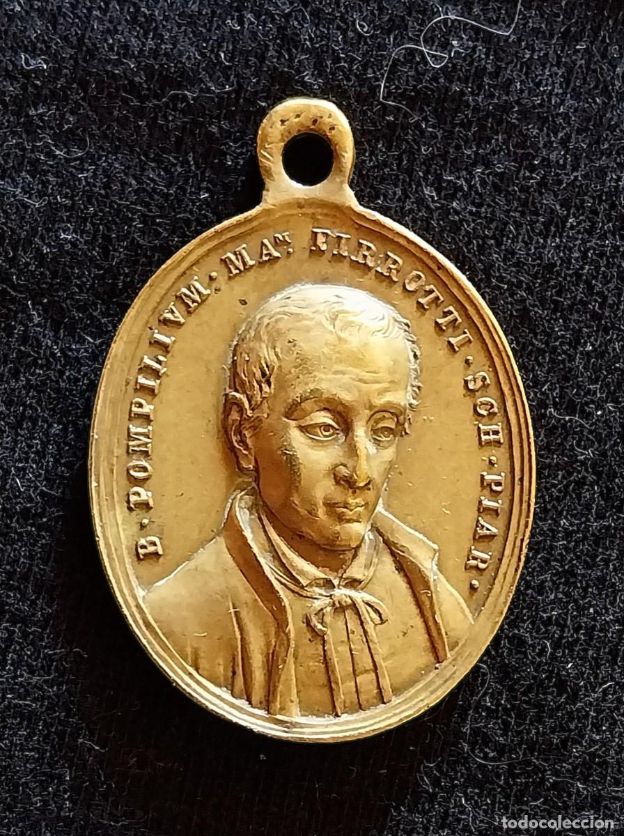 Oggetti Antichi: Medalla de beatificaci&oacute;n de Pompilio Pirrotti. A&ntilde;o 1890. Bronce, gruesa, gran calidad.
