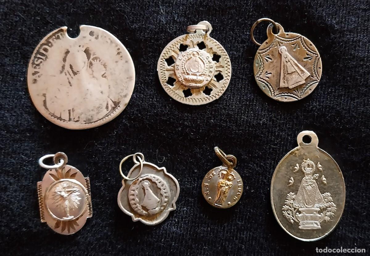 Oggetti Antichi: Lote de medallas religiosas de plata (siglos XVIII-XX).