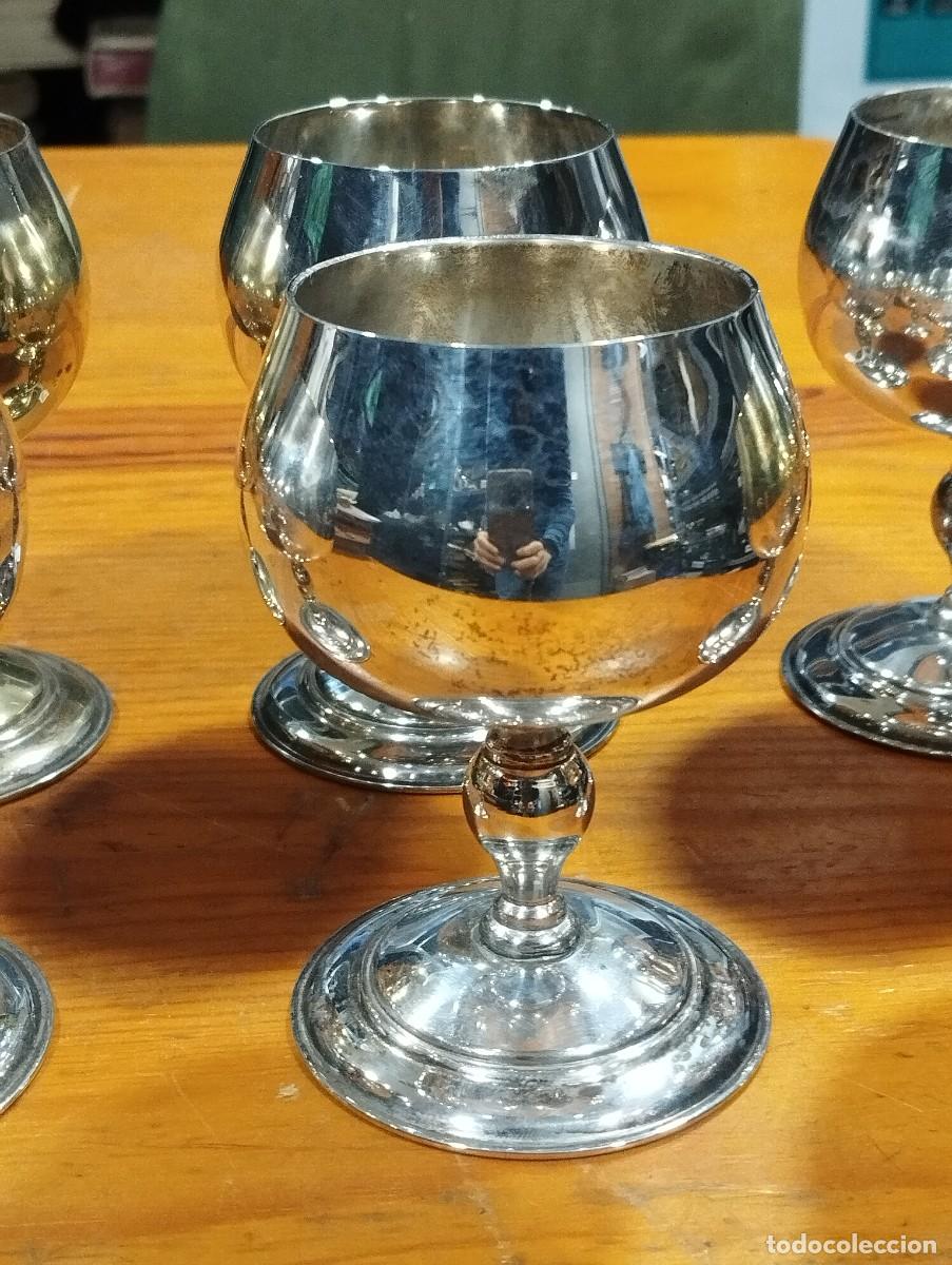 Antig&uuml;edades: SEIS 6 COPAS VISIVE EPB DE ALPACA PLATEADAS. - Foto 3