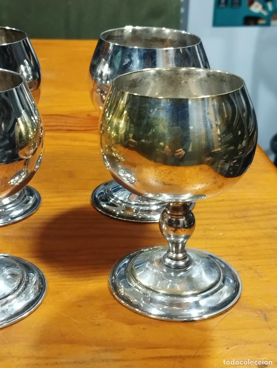 Antig&uuml;edades: SEIS 6 COPAS VISIVE EPB DE ALPACA PLATEADAS. - Foto 4