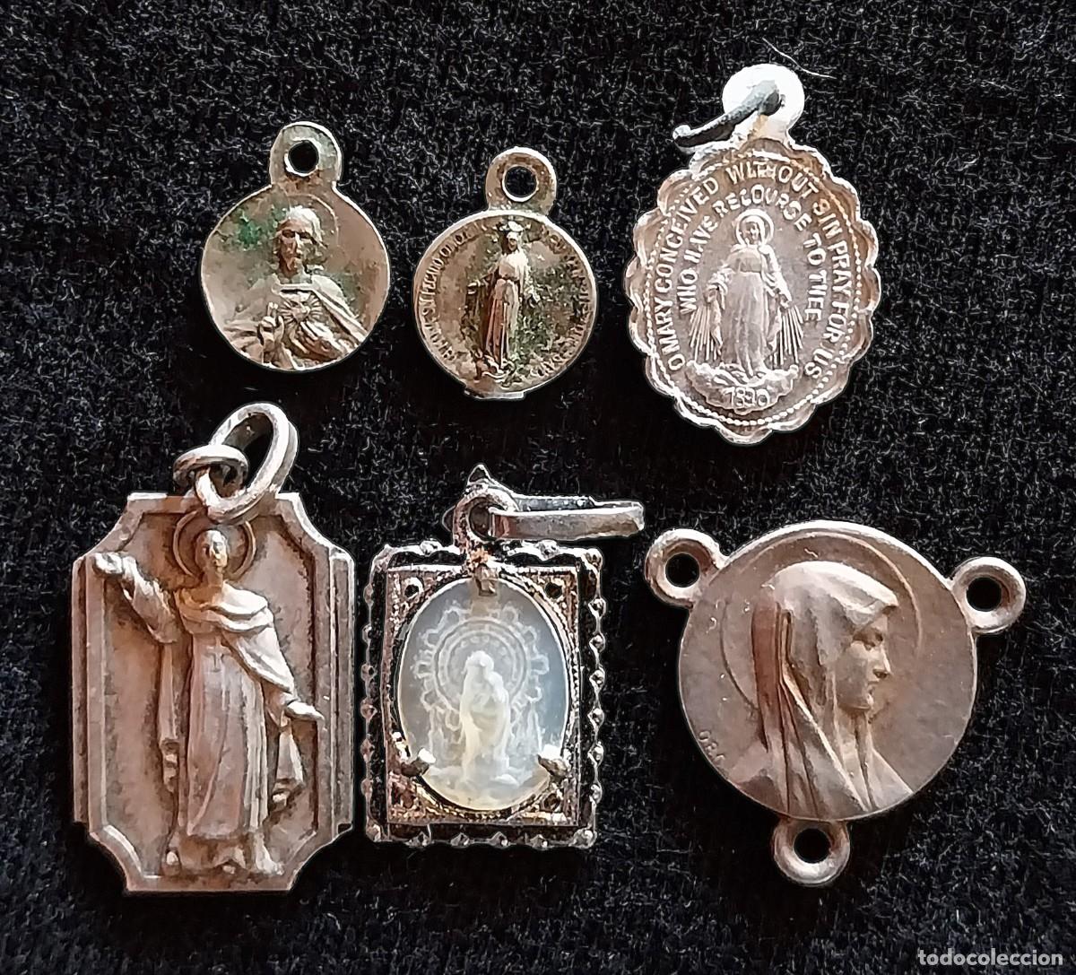 Antig&uuml;edades: Lote de medallas religiosas del s. XX.