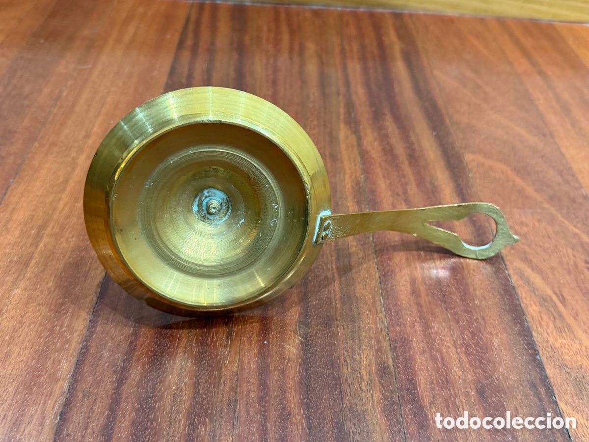 Antig&uuml;edades: candelero bajo con mango y platillo - Foto 4