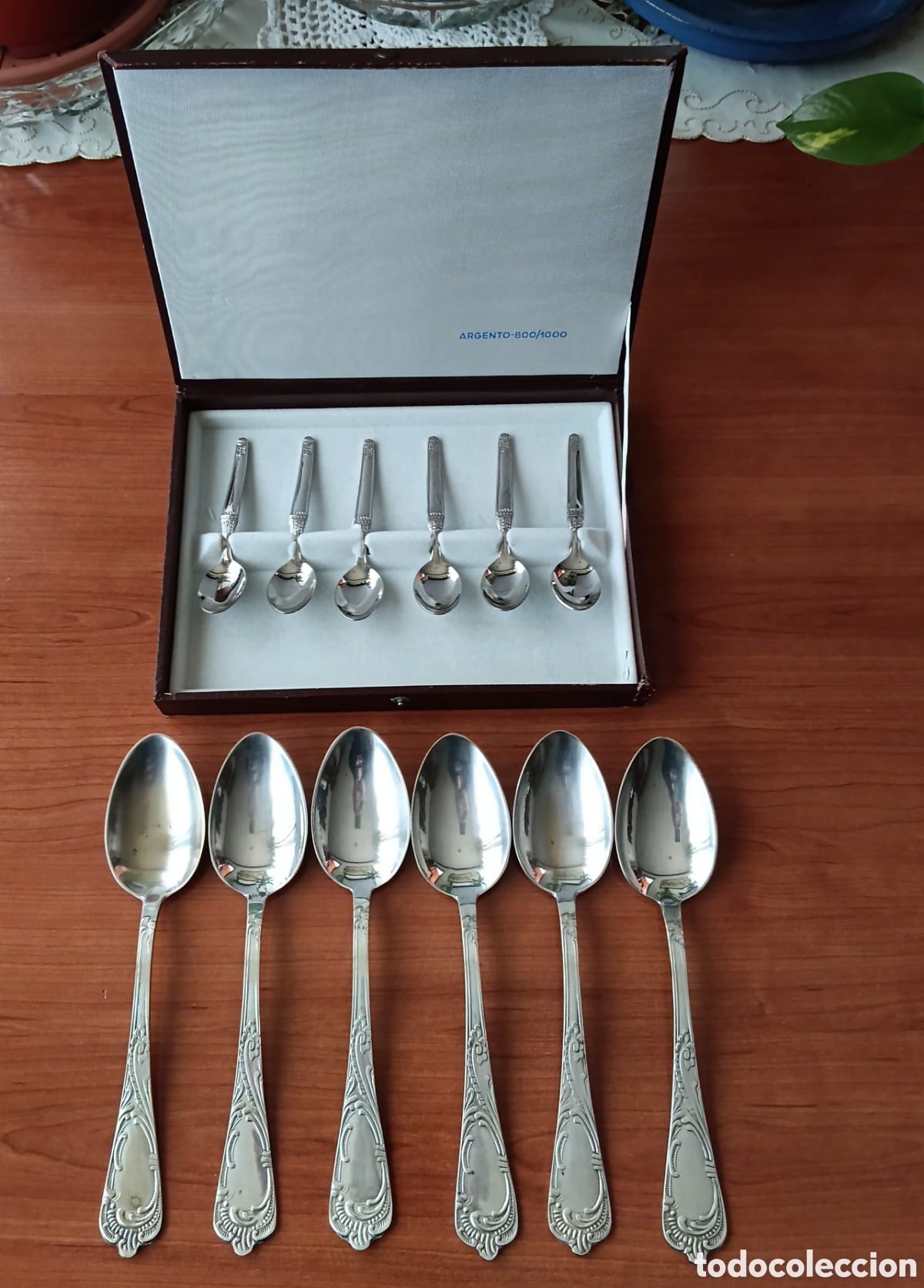 Antig&uuml;edades: Lote 12 Cucharas Antiguas de Plata 800/1000 . Peso 457 gramos.