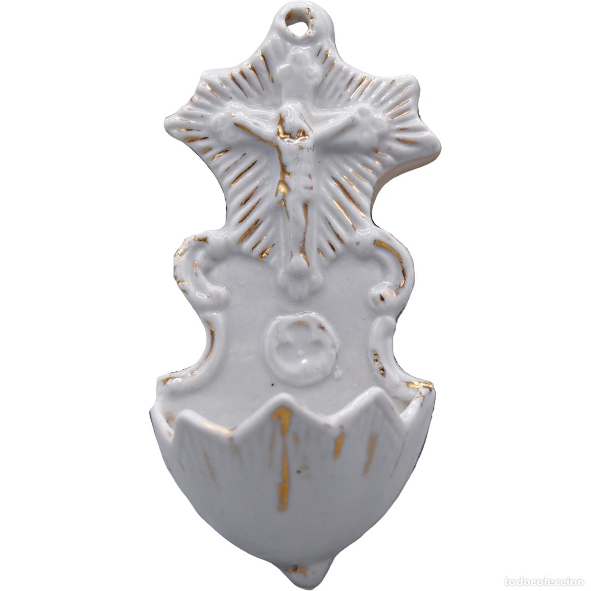 Antig&uuml;edades: Benditera antigua de porcelan - Foto 1