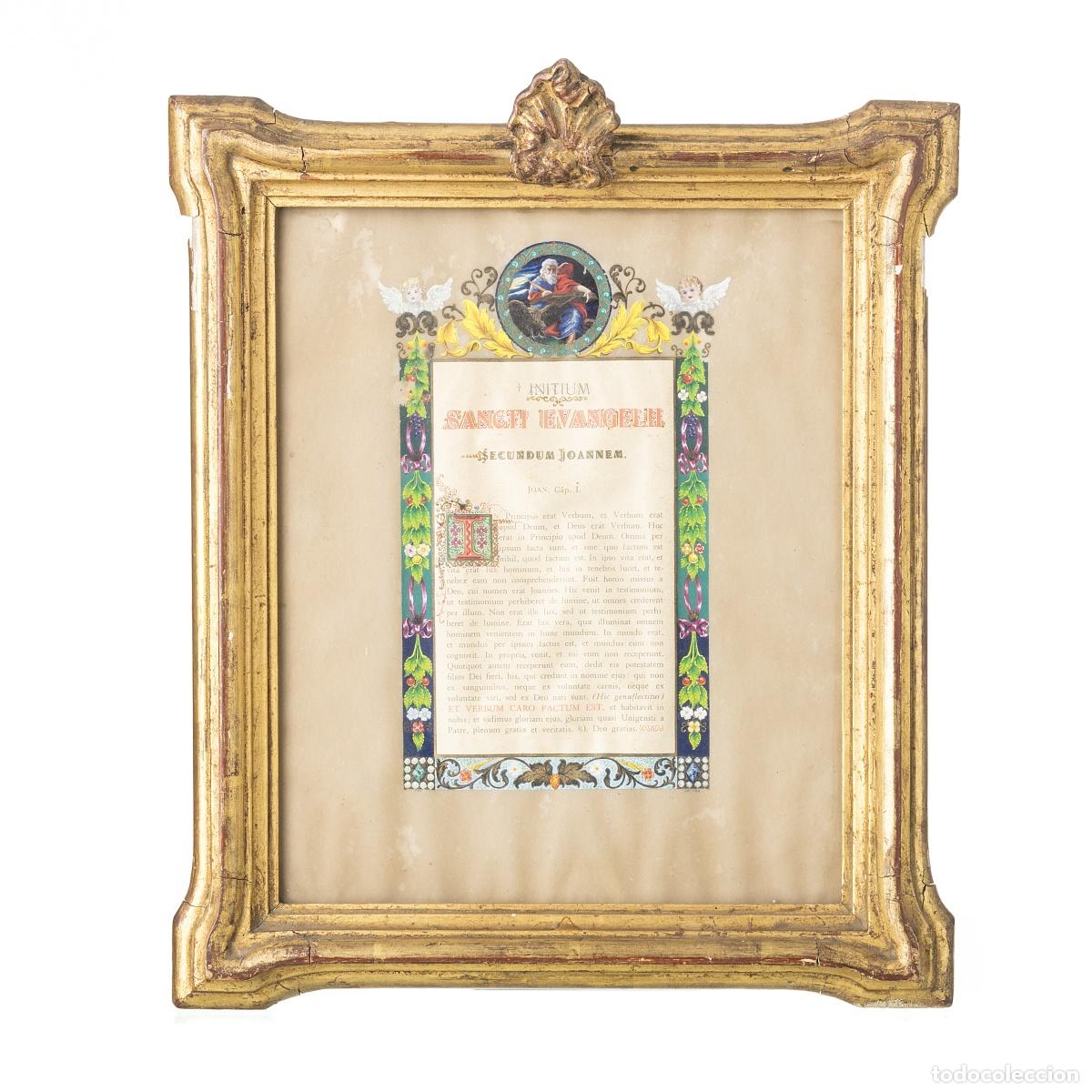 Antiguidades: Arte Sacro - Initium Sancti Evangelii Secundum Joannem - Siglo XIX