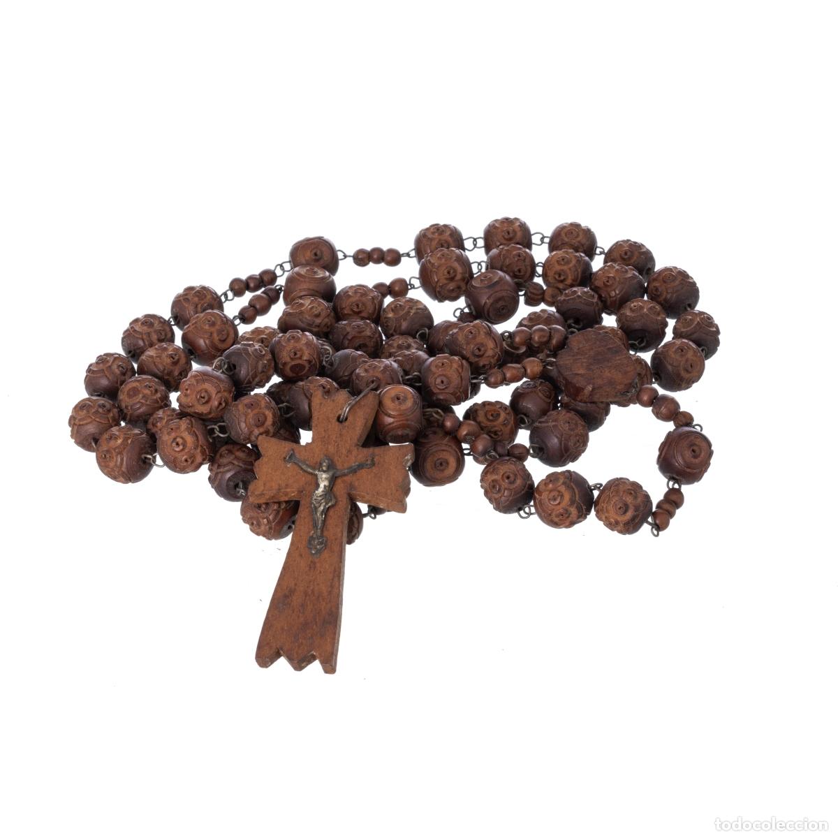 Antig&uuml;edades: Arte sacro - Rosario - Siglo XVII - 114 cm