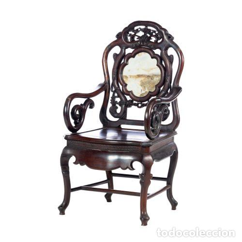 Antiquit&eacute;s: Sill&oacute;n chino de madera noble - siglo XIX
