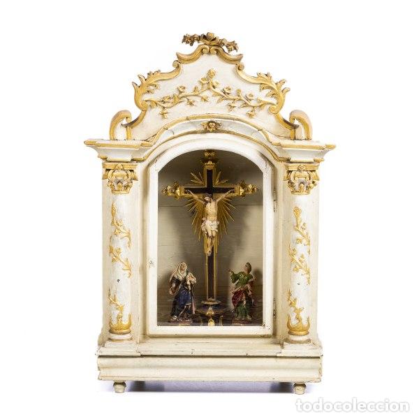 Antiguidades: Arte sacro - Oratorio de Do&ntilde;a Mar&iacute;a con el Calvario - Siglo XIX