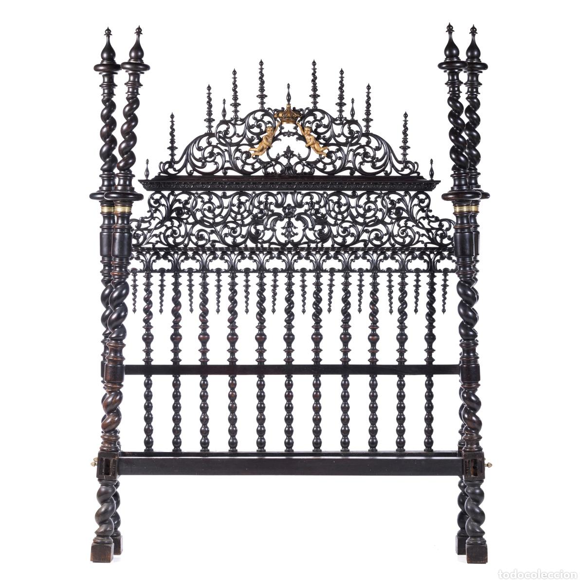 Antiquit&auml;ten: Cama de encaje de bolillos - siglo XVII