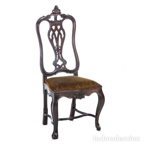 Antiguidades: Silla D. Jos&eacute; en palisandro - siglo XVIII