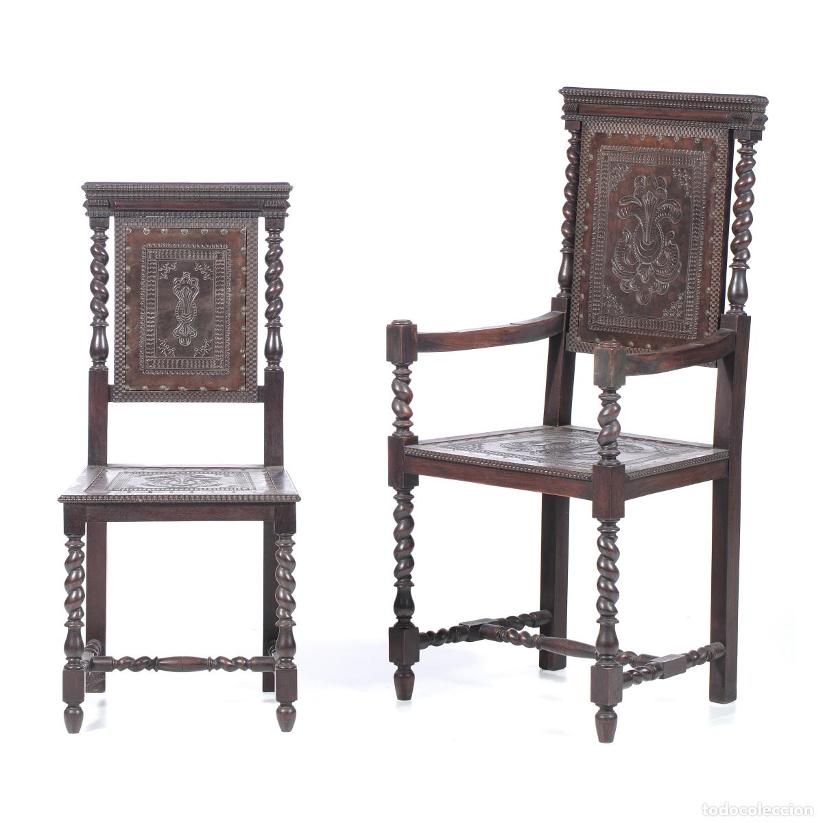 Antiquit&eacute;s: Sill&oacute;n y silla de palisandro - siglo XIX