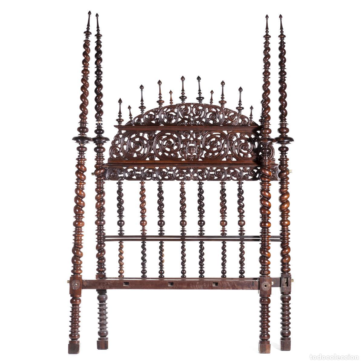 Antiquit&auml;ten: Cama de encaje de bolillos hecha de palisandro - siglo XVII